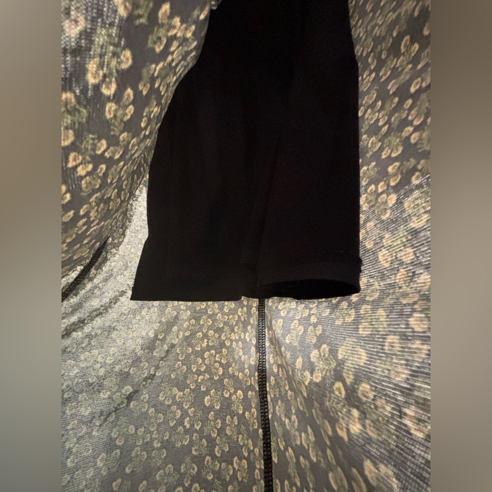 Topshop Black and Green Floral Long Sleeve Dress size 2 - Picture 7 of 8